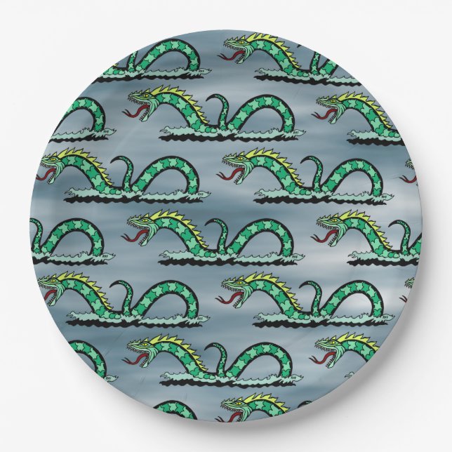 Sea Serpent Paper Plate (Front)