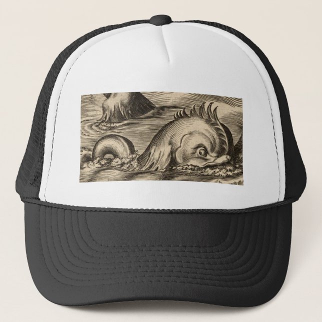 Sea Serpent Riding a Wave Trucker Hat (Front)