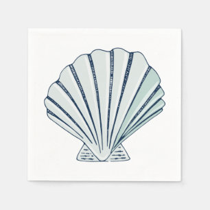 Sea Shell Beach Coastal Bridal Shower Napkin