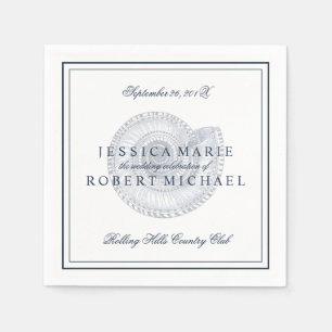 Sea Shell Beach Wedding Reception Custom Napkins