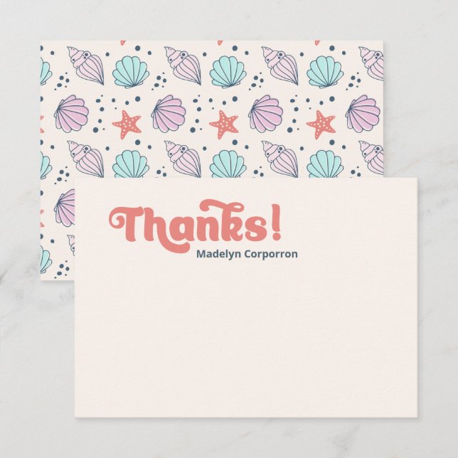 Sea Shell Birthday Thank You Card (Front/Back)