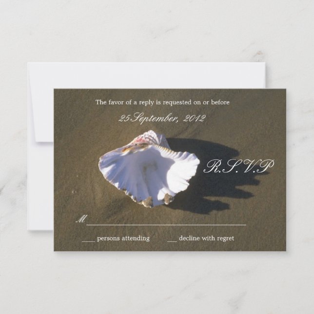 Sea Shell Brown RSVP cards (Front)