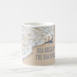 Sea Shell By The Sea Shore Sand Coffee Mug