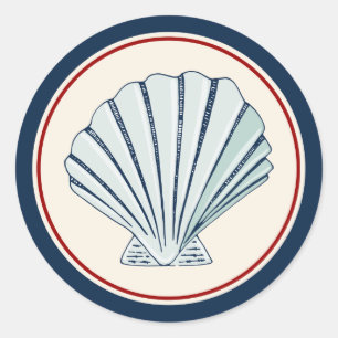 Sea Shell Classic Round Sticker