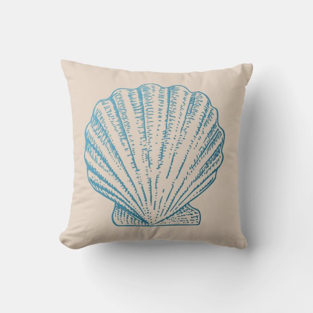 Sea Shell in Blue Cushion (Front)