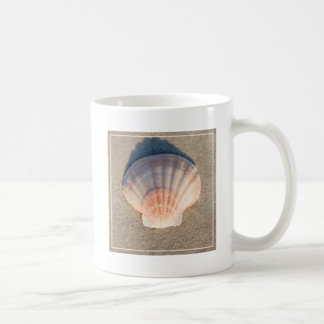 Sea Shell Laying On Sandy Beach Coffee Mug (Right)