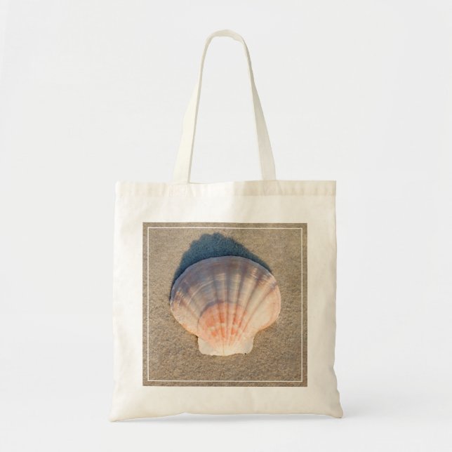 Sea Shell Laying On Sandy Beach Tote Bag (Front)