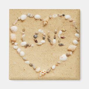 Sea Shell Love Heart Magnet