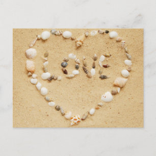 Sea Shell Love Heart Postcard