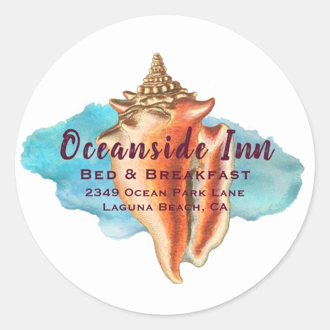 Sea Shell Marketing Classic Round Sticker (Front)