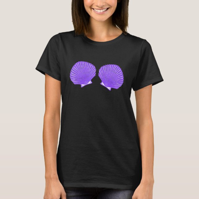 Sea Shell Mermaid Bra Costume Tee Halloween (Front)
