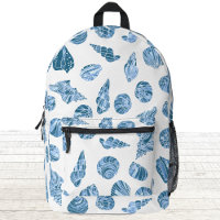 Sea Shell Nautical Watercolor Blue and White