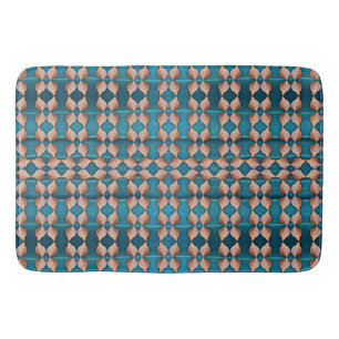 Sea Shell Pattern, Blue Bath Mat