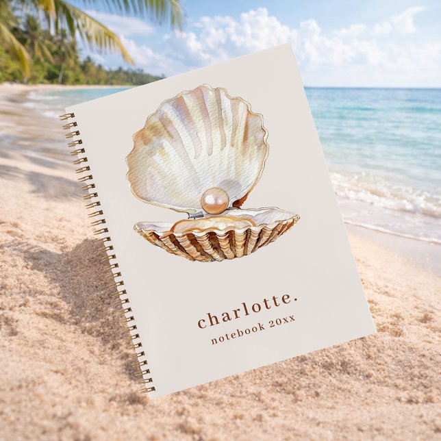 Sea shell pearl beige modern notebook (Creator Uploaded)