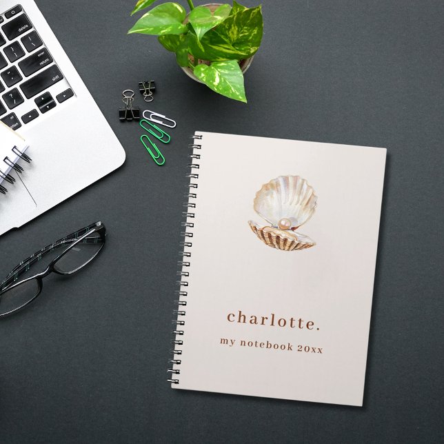Sea shell pearl beige modern notebook (Creator Uploaded)