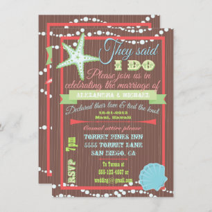 Sea Shell Post Wedding Reception Invitations