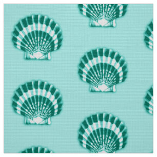 Sea Shell - Turquoise and Aqua Fabric