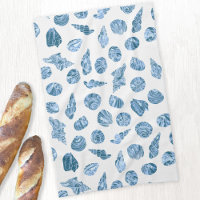 Sea Shell Watercolor Nautical Coastal Blue