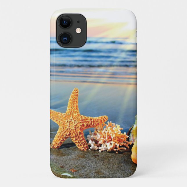 Sea shells and starfish on beach Case-Mate iPhone case (Back)