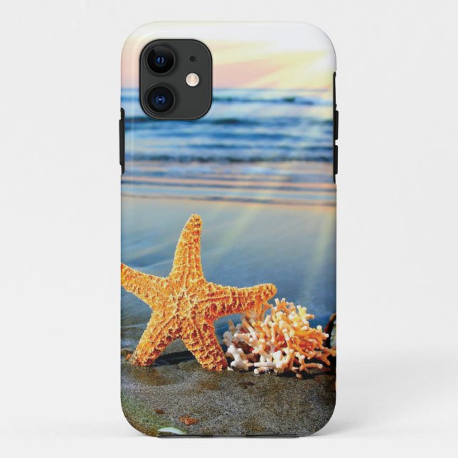 Sea shells and starfish on beach Case-Mate iPhone case (Back)