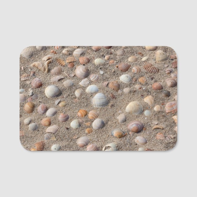 Sea shells at the beach name tag (Front)