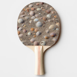 Sea shells at the beach ping pong paddle