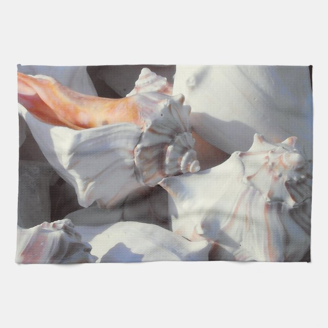 Sea Shells in sunlight and shadow Tea Towel (Horizontal)