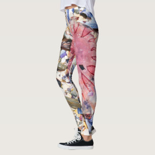 Sea Shells Jellyfish Ocean Beach View Leggings