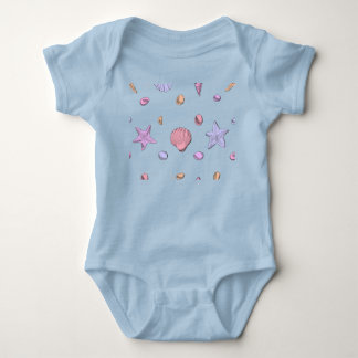 Sea Shells Kids Design Baby Bodysuit