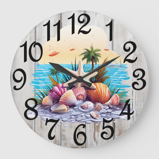 Sea Shells Large Clock (Front)