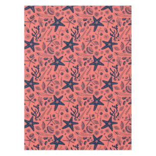 Sea shells  living coral background tablecloth