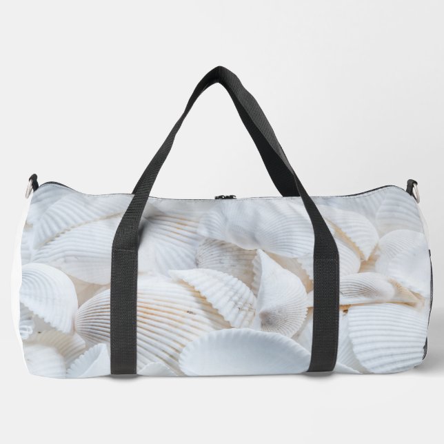 Sea Shells Nautical Summer Fun Duffle Bag (Front)