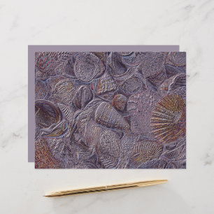 Sea Shells Ocean Beach Purple Metallic Design