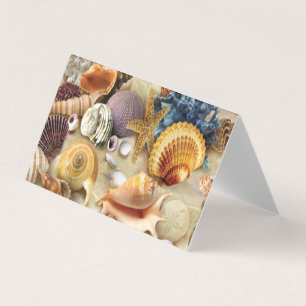 Sea shells on beach business card