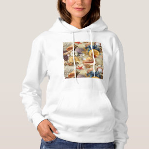 Sea shells on beach hoodie