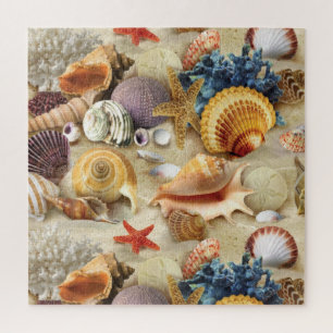 Sea shells on beach jigsaw puzzle