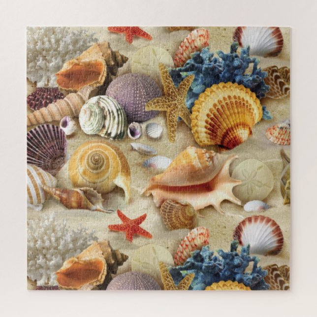 Sea shells on beach jigsaw puzzle (Vertical)