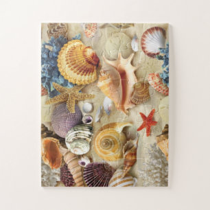 Sea shells on beach jigsaw puzzle