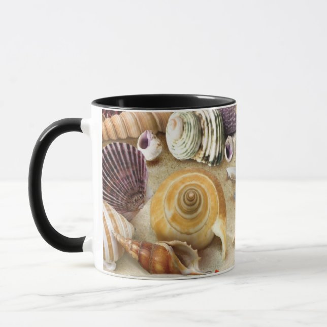 Sea shells on beach mug (Left)