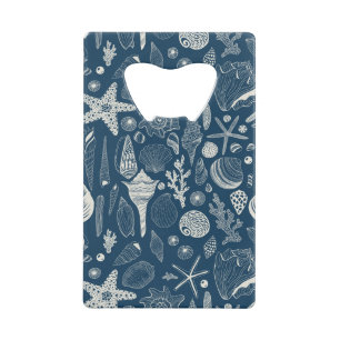 Sea shells on  dark blue