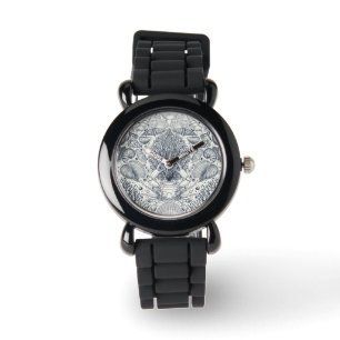 Sea shells on dark blue watch