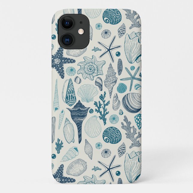 Sea shells on  off white Case-Mate iPhone case (Back)