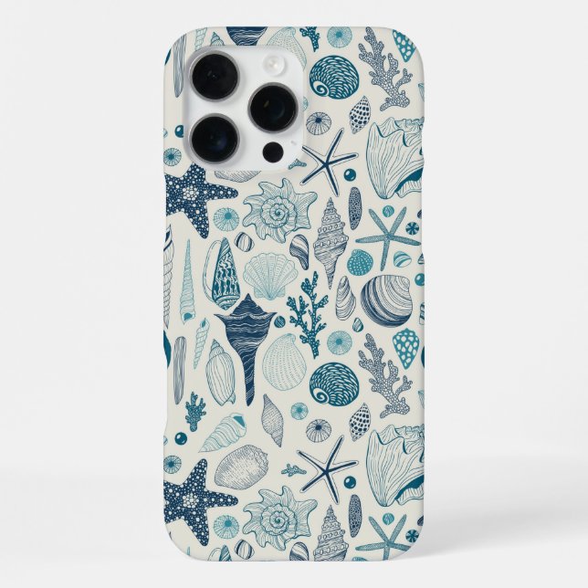 Sea shells on  off white iPhone case (Back)