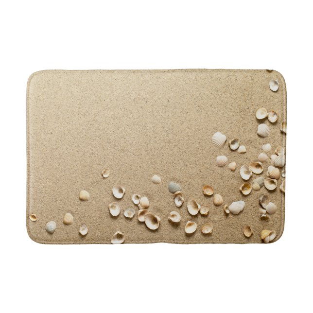 Sea Shells On Sand Bath Mat (Front)