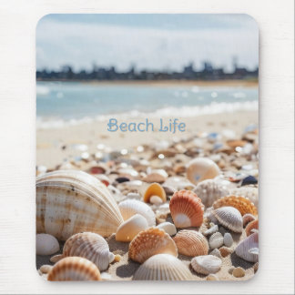 Sea Shells on the Beach Mouse Mat