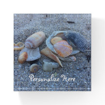 Sea Shells Paradise Beach Personalised Paperweight