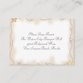 Sea Shells & Pearls Additional Information For Wed Enclosure Card