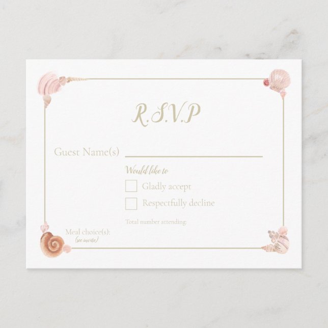 Sea shells RSVP Postcard (Front)