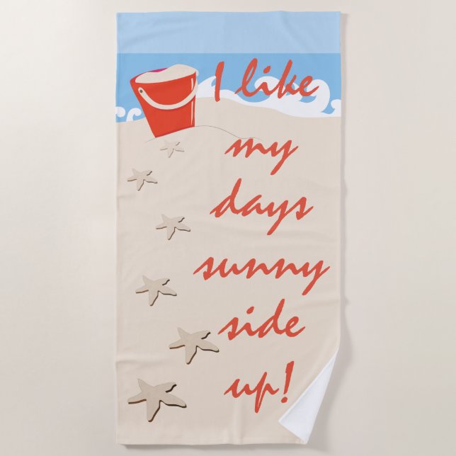 Sea Shells, Sand Buckets, Beach Days Towel (Front)