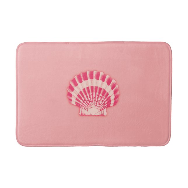 Sea shells - shades of coral pink bath mat (Front)